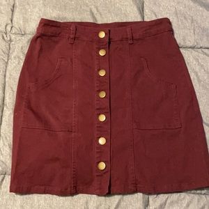 Altar’d state burgundy mini skirt
